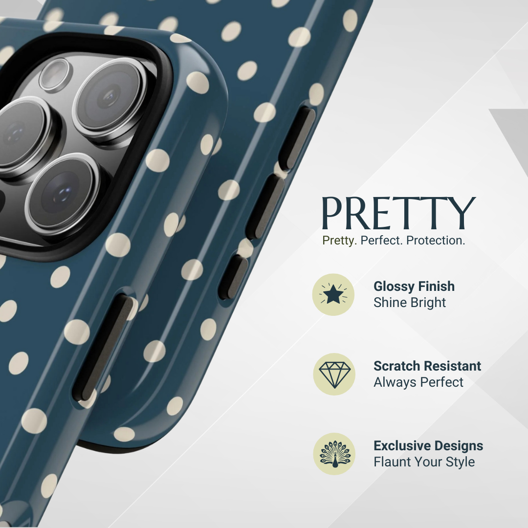 Phone Case - Blue & White Dot Pattern Phone Case