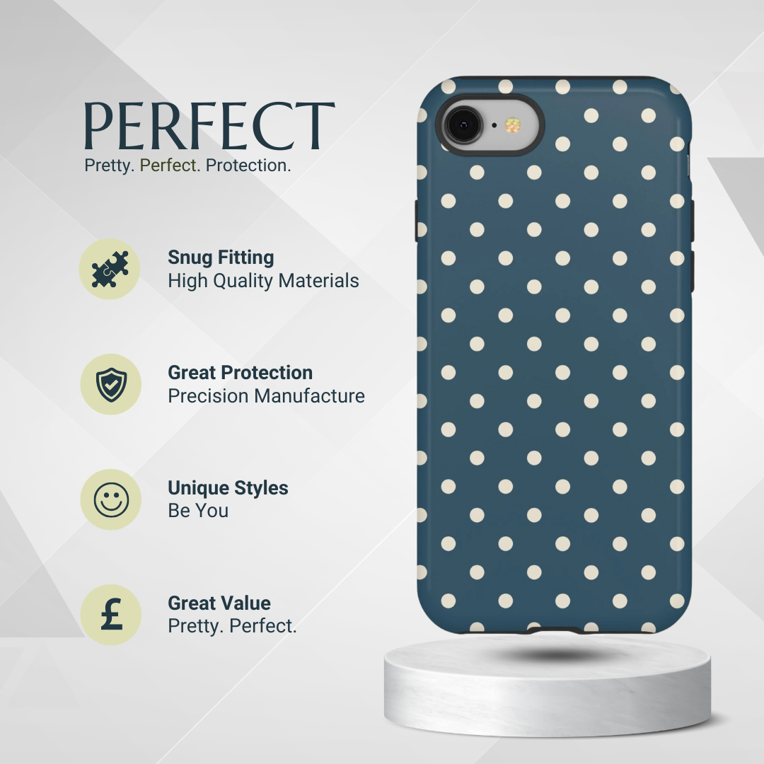Phone Case - Blue & White Dot Pattern Phone Case