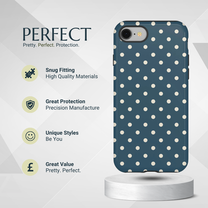 Phone Case - Blue & White Dot Pattern Phone Case