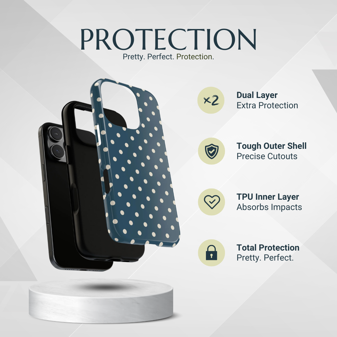 Phone Case - Blue & White Dot Pattern Phone Case