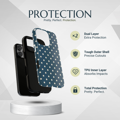 Phone Case - Blue & White Dot Pattern Phone Case