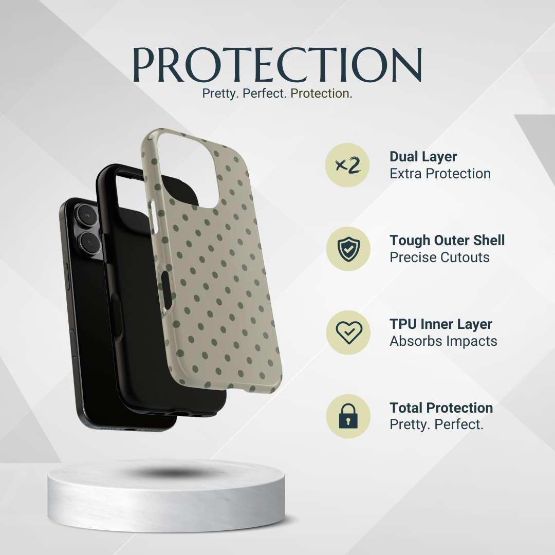 Phone Case - Green & Dark Green Dot Pattern Phone Case