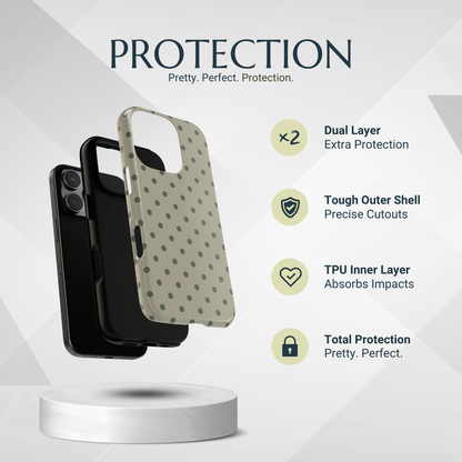 Phone Case - Green & Dark Green Dot Pattern Phone Case