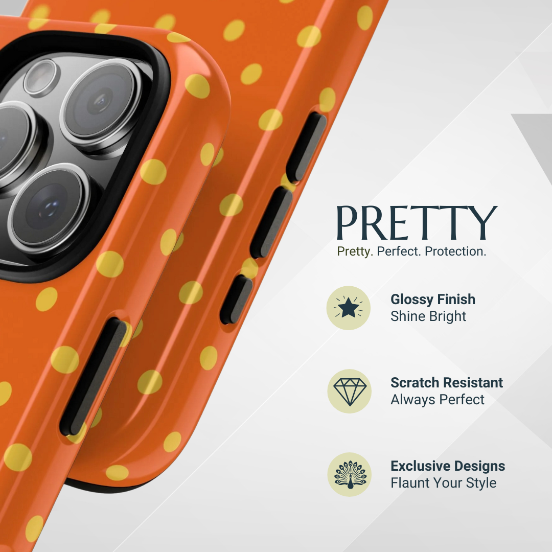 Phone Case - Trendy Orange & Yellow Dot Pattern Phone Case