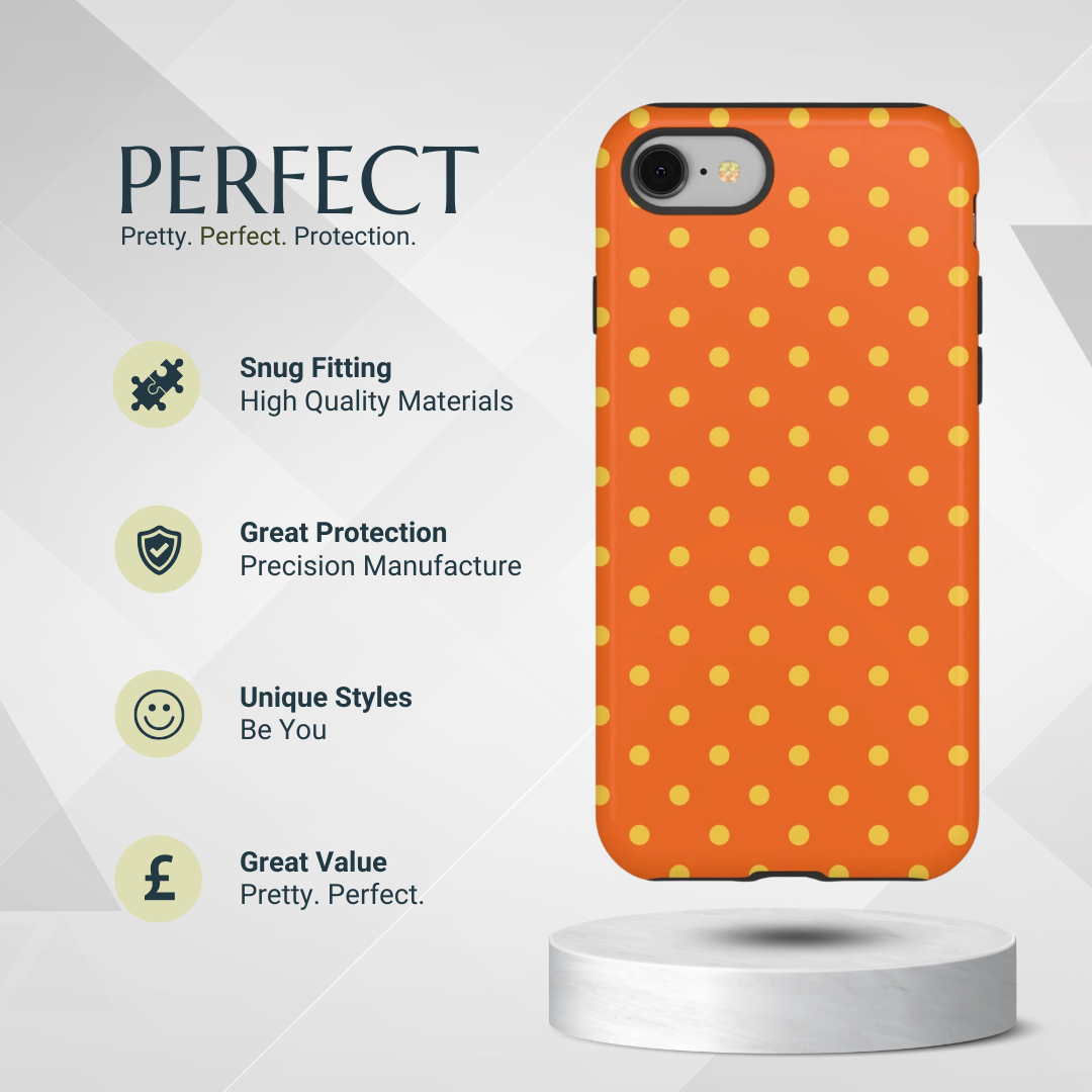 Phone Case - Trendy Orange & Yellow Dot Pattern Phone Case