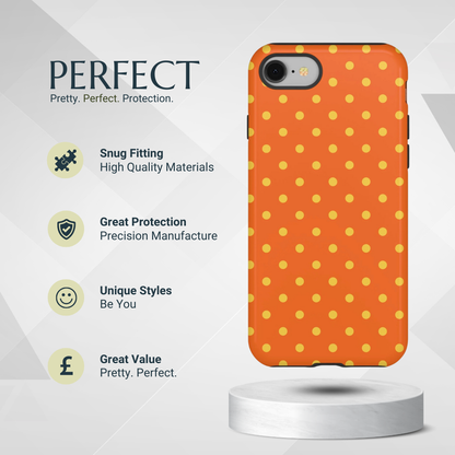 Phone Case - Trendy Orange & Yellow Dot Pattern Phone Case
