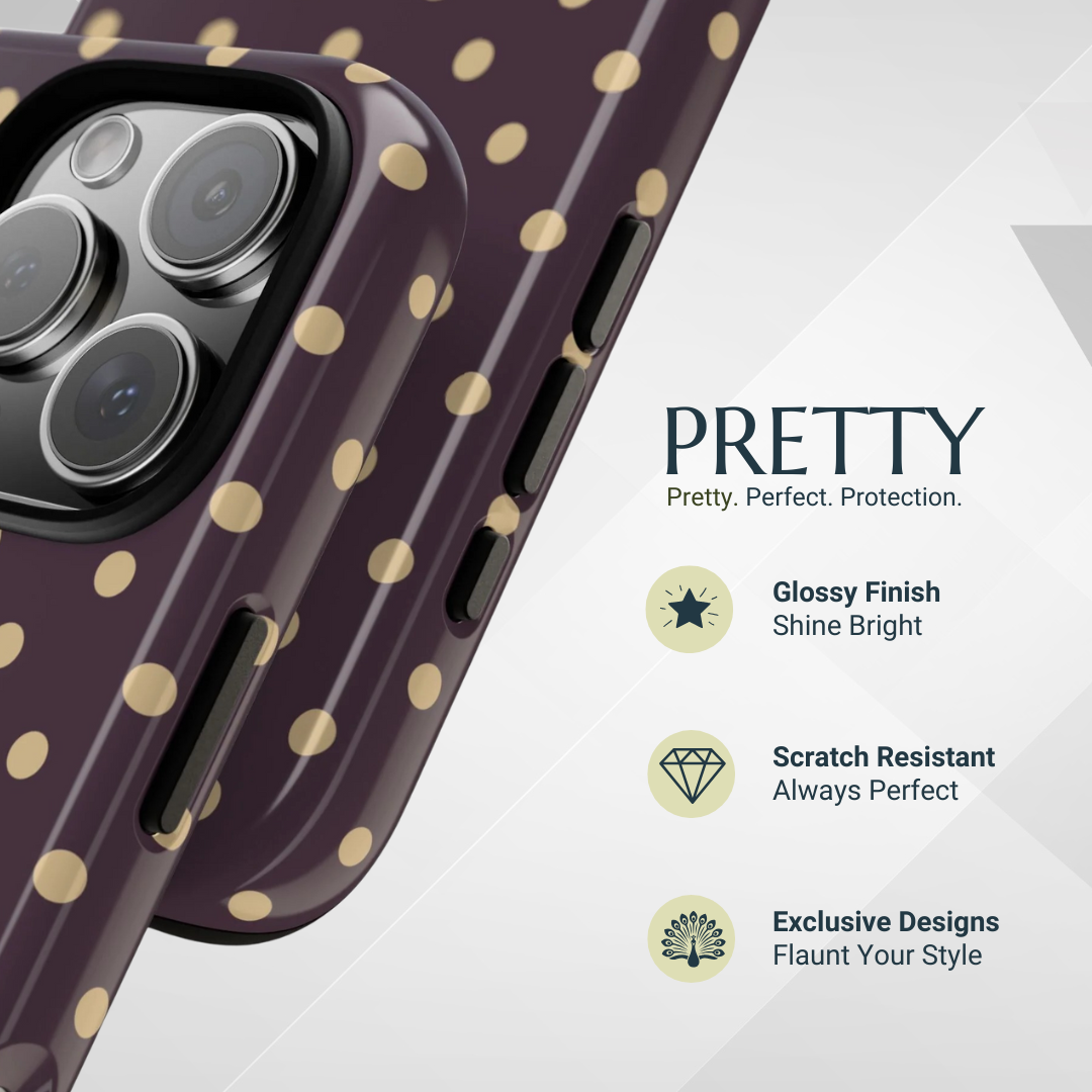 Phone Case - Purple with Yellow Dot Pattern Phone Case