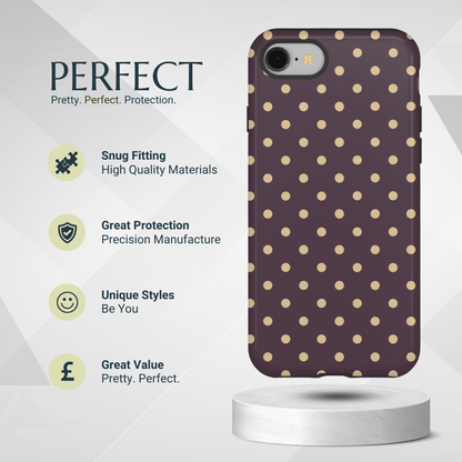 Phone Case - Purple with Yellow Dot Pattern Phone Case