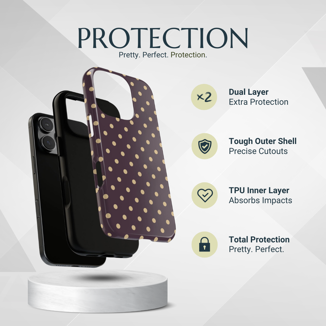 Phone Case - Purple with Yellow Dot Pattern Phone Case