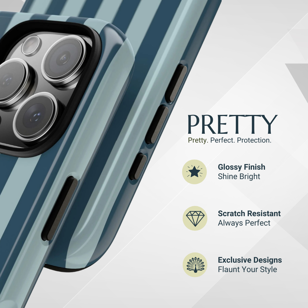 Phone Case - Blue Stripe Pattern Phone Case