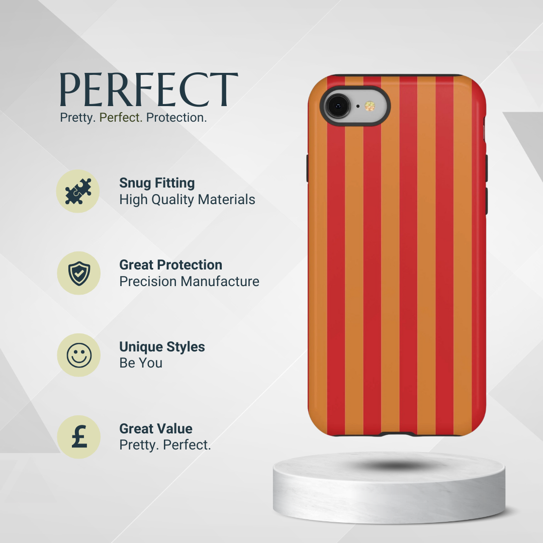 Phone Case - Orange & Red Stripe Pattern Phone Case