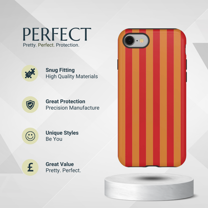 Phone Case - Orange & Red Stripe Pattern Phone Case