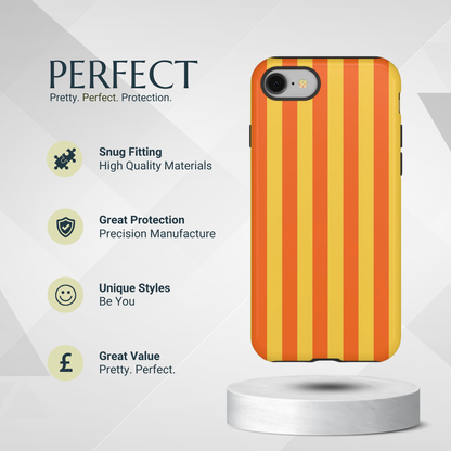 Phone Case - Trendy Orange & Yellow Stripe Pattern Phone Case